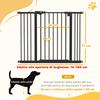 Dog Gate with 2 Extensions, Adjustable Width Up To 100 Cm and Automatic Closure, Black