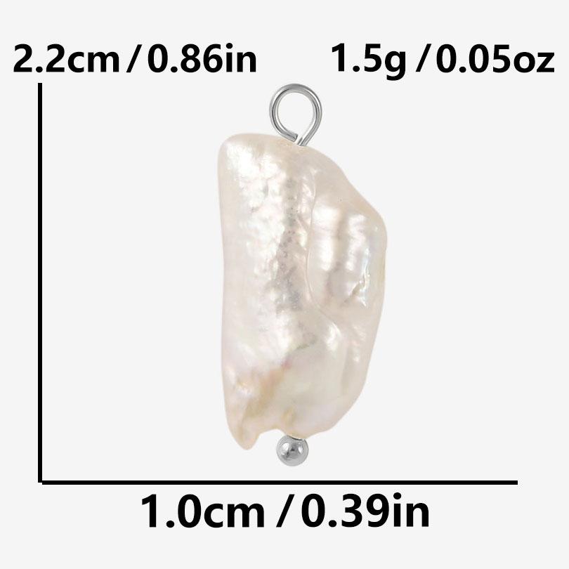 Silver Color Ring 2pcs White Real Natural Shell Pearl Charms For Jewelry Making Supplies Beach Summer Pendant DIY Earrings Bulk