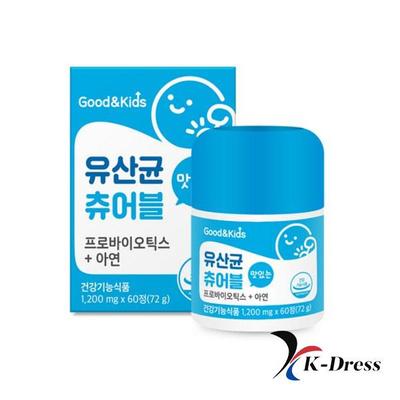 Good & Kids Delicious Probiotic Chewable Tablets 60 Tablets 2 Bottles (4-month Supply) / Probiotics & Zinc