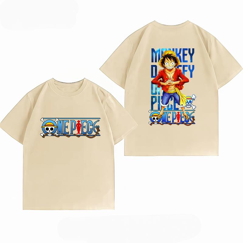 Unisexs Clothing New 100 Cotton Breathable Summer TShirt Bandai One Piece Luffy Print Casual Streetwear Unisexs Tops