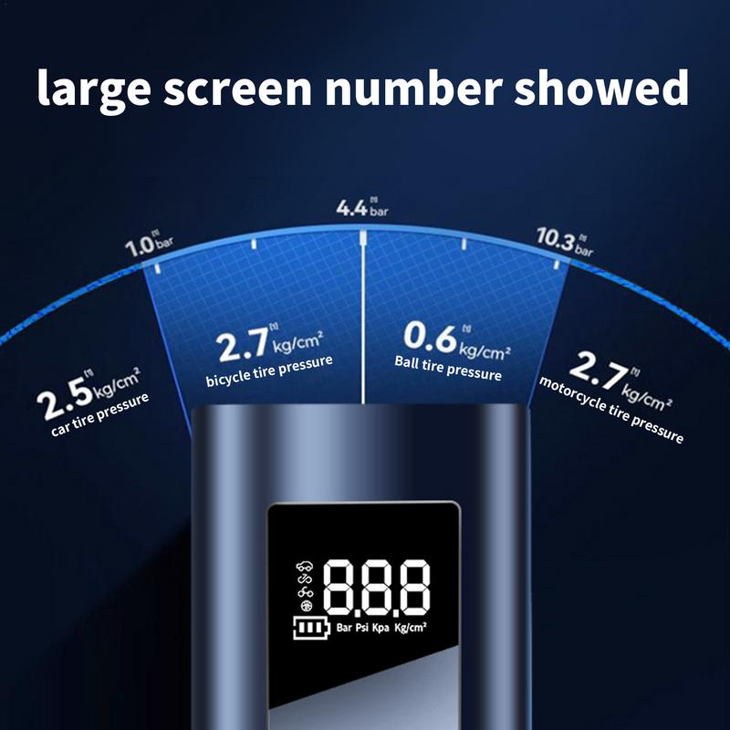 Electric Car Tire Air Pump Wireless Motorcycle Tire Air Pump Large Battery Capacity Digital Display USB Charging Pool Inflator