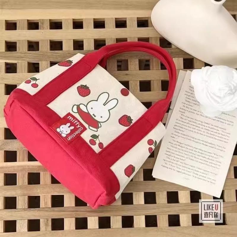 Neue Cartoon-Hase-Bestickte Verdickte Canvas-Tragetasche Mehrere Taschen Tragbare Umhängetasche Baoma Ausgeh-Handtasche