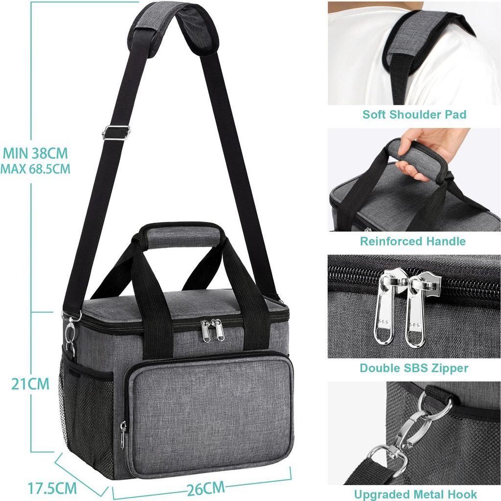 Large Capacity Insulated Lunch Bag With Shoulder Strap For Hiking And Daily Use