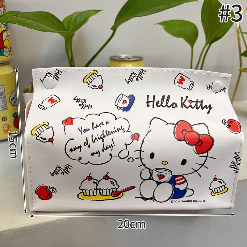 Hello Kitty Tissue Box Cartoon Storage Box Desktop Organizer Kitty Cat Paper Storage Box for Home Bathroom Toilet Paper Holder
