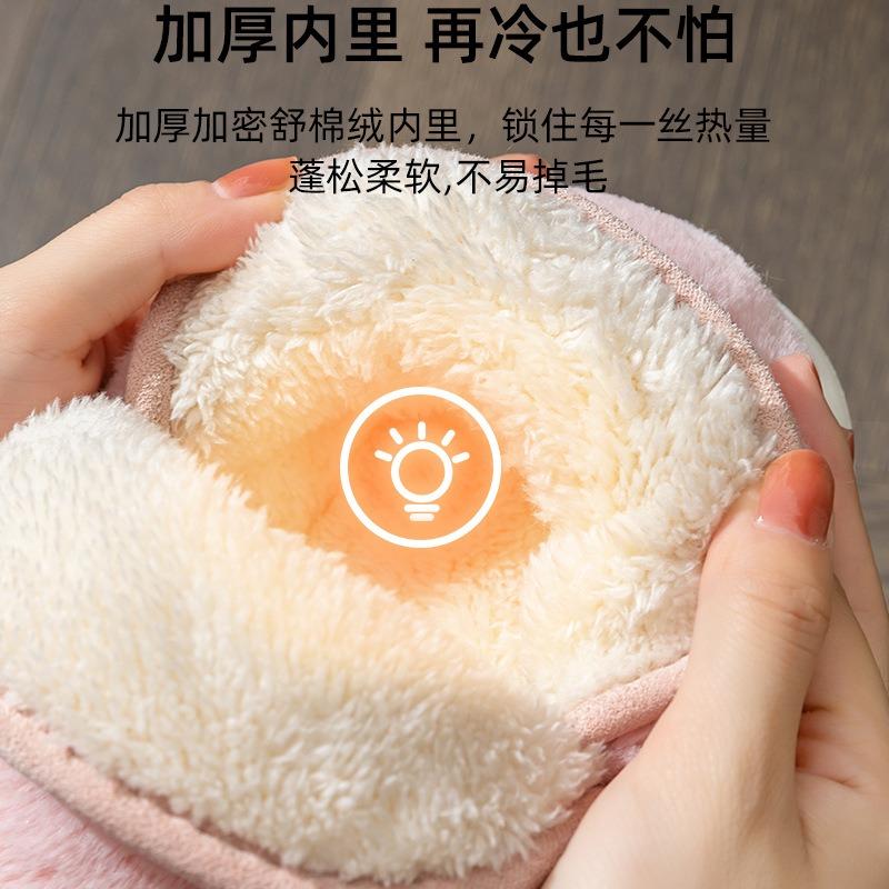 Bag heel cotton slippers non-slip elderly women's winter new thickened and velvet mother warm cotton shoes thick sole