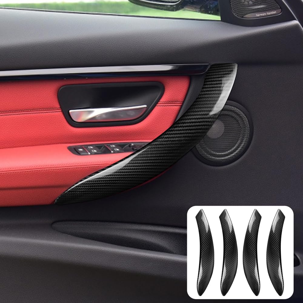 AIRSPEED Hard Carbon Fiber Door Handle Covers for BMW and These Stylish Interior Door Handle Covers and Protectors Are Perfect for Customizing Your