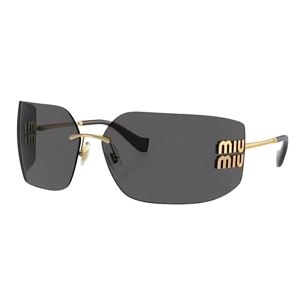MIU MIU Side Logo Irregular Shape Sunglasses Women Sunglasses Gold MU54YS5AK5S0