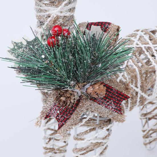 Vánoční sobí dekorace 15,75" V 3D železný stojící sob pro Vánoce venkovní vnitřní sváteční dvůr zahradní dekorace