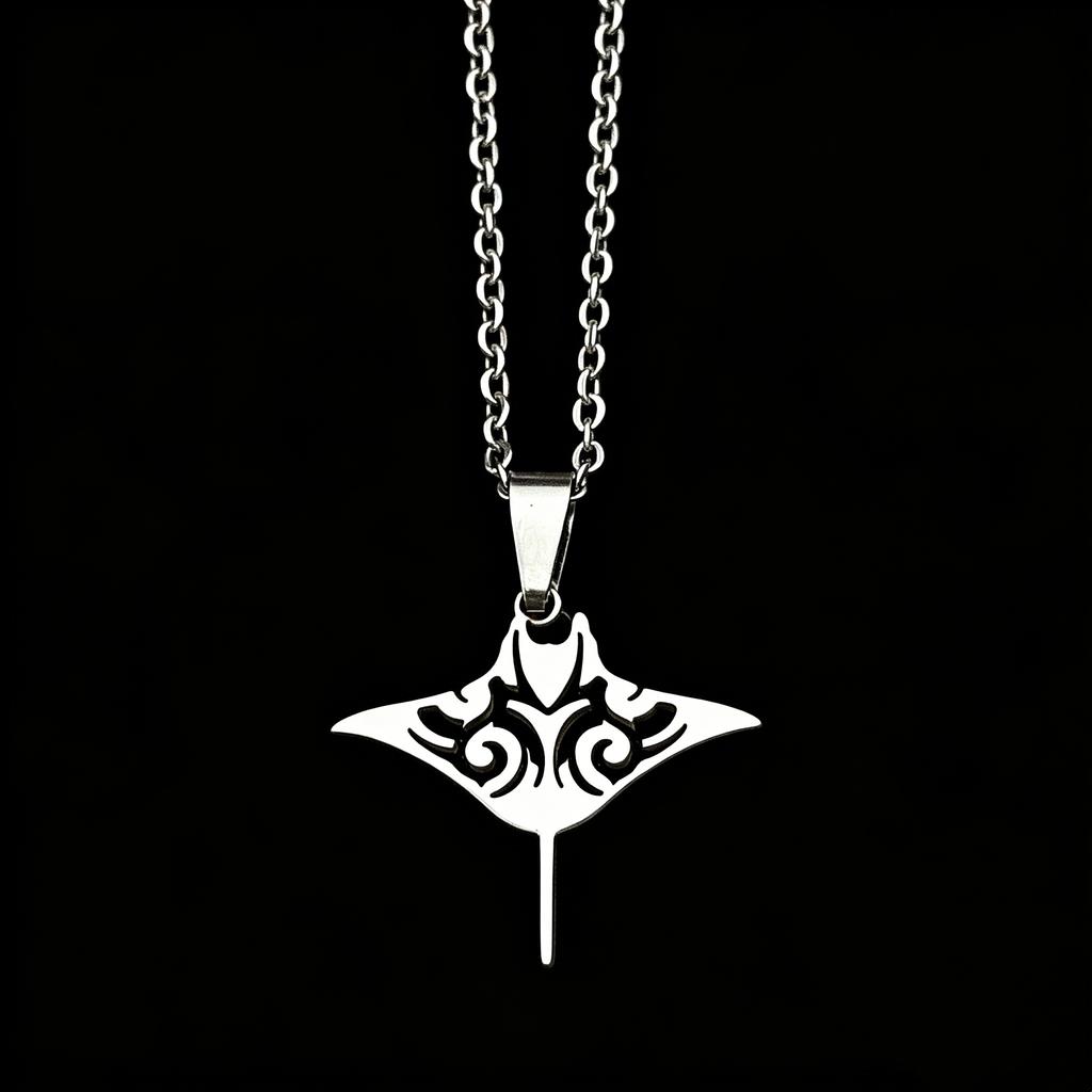 Lovely Devil Ray Fish Chain For Women Men Stainless Steel Silver Color Sea Marine Life Cute Animal Necklace Jewelry Gifts