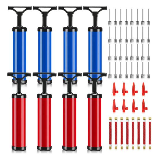 1 Set Ball Pump Multi-purpose Manual Comfortable Grip Labor-saving with Needle Nozzle Extension Hose Inflating Portable Basketball Football Hand Pump