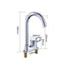 Double-hole Wash Basin Faucet Bathroom Hot and Cold Tap High-footed Wash Basin Large Curved Kitchen Sink Faucets Bathtub Faucet