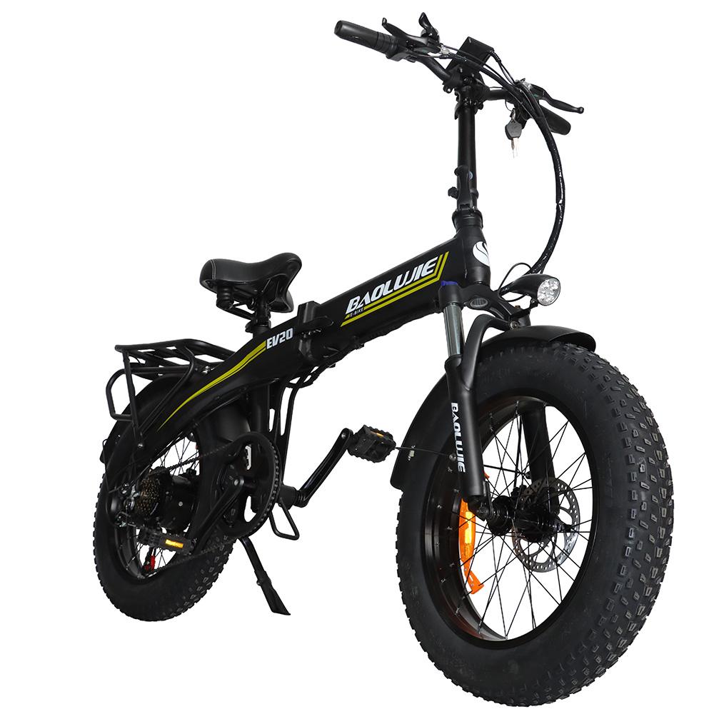 BAOLUJIE D7 Faltbares Elektrofahrrad, 48V 16Ah Akku, Shimano 7-Gang schwarz/gelb