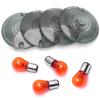 PerfecTech 3 1/4" Touring OEM Flat Black Smoke Turn Signal Lens + Amber Light