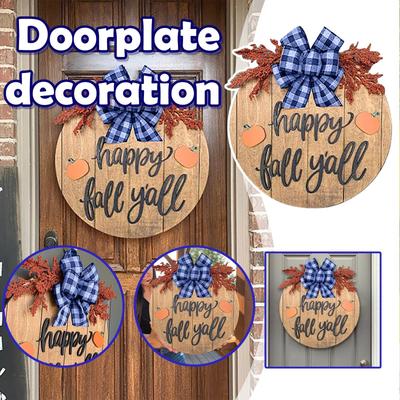 Wooden  Door Sign Door Hanging Decorations Home Wall Wreath Decorations