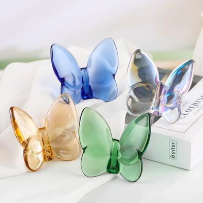 Decorațiune de masă creativă cu fluture de cristal, figurine miniaturale, cadou amuzant, ornamente originale, decor estetic pentru casă, artizanat