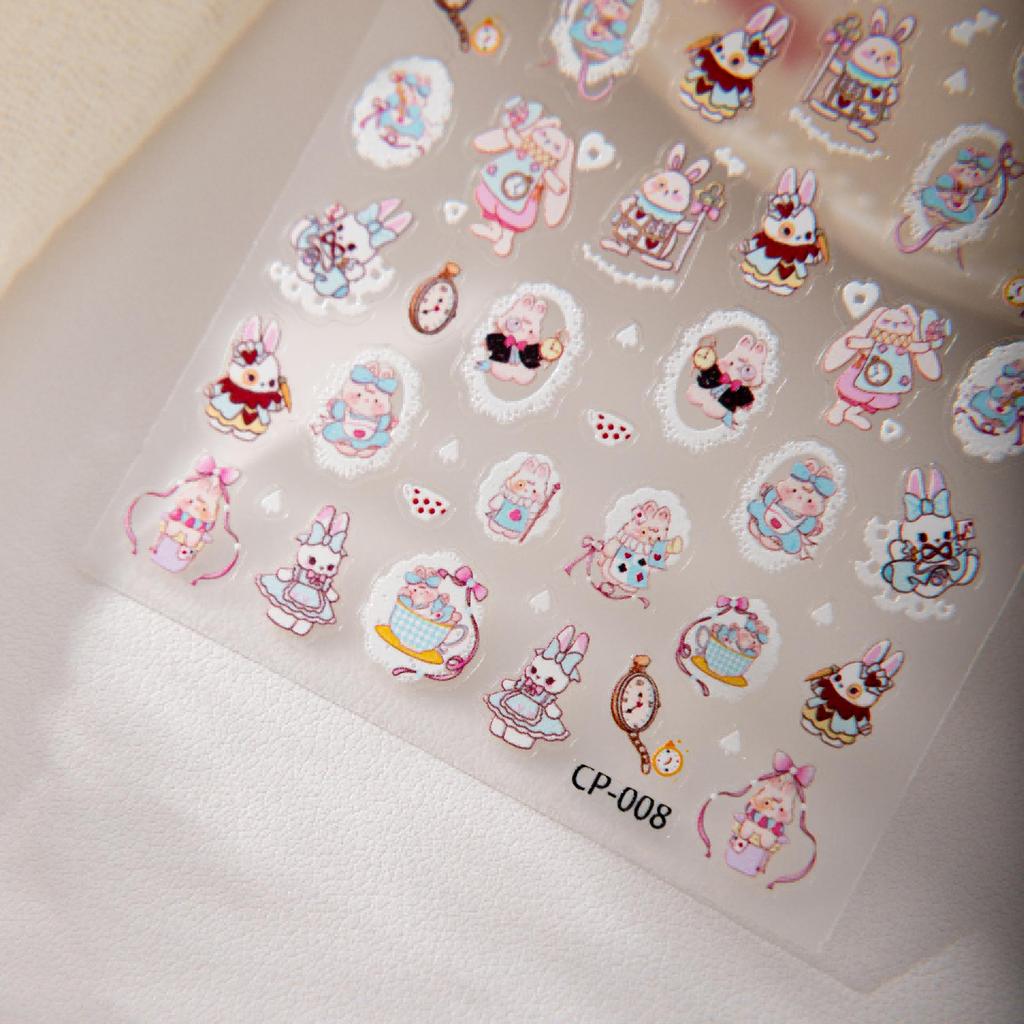 Cyansea Popular Cute Cartoon Lace Rabbit Nail Art DIY Stickers