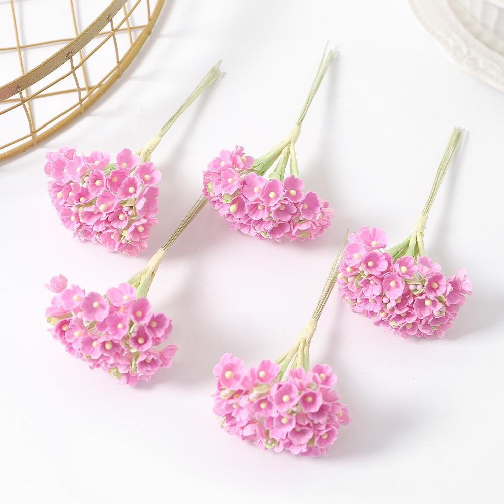 

6 шт./пучок Искусственный букет из свежих цветов для DIY Домашний декор комнаты Декор стола Венок Подарочная коробка Скрапбукинг DIY Свадебный декор 1Pcs роза розовый