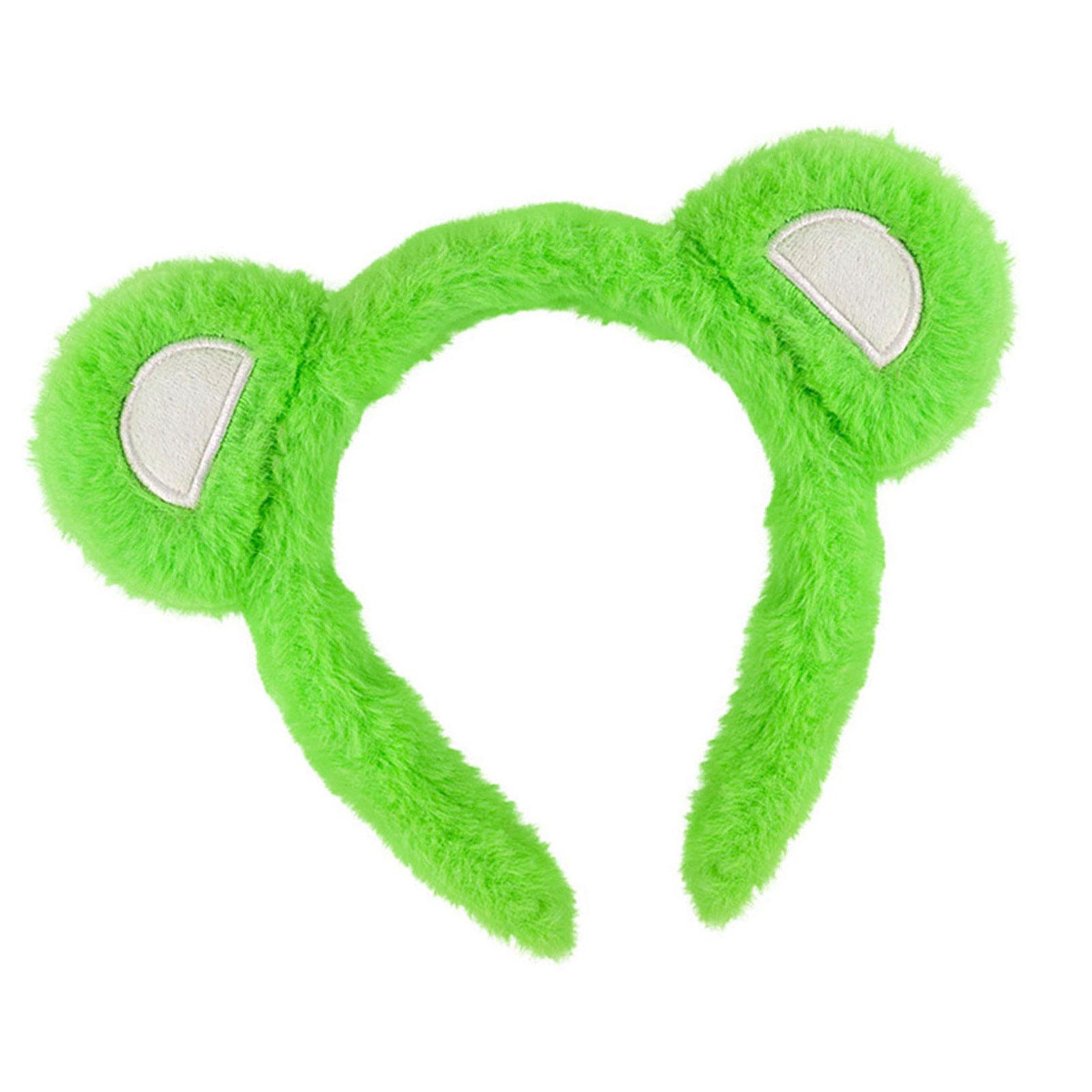 

Furry Bear Ear Headband With Adjustable Design For Kids And Women Soft Plush Hair Accessory For Daily Use Or Parties зелёный