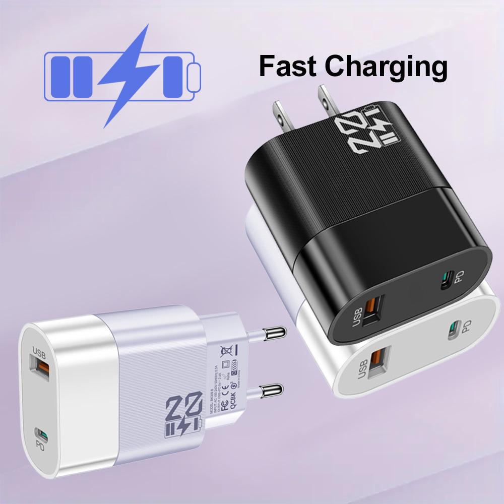 2.4A Dual USB Charger: 2-Port Mobile Charger Head, US/EU/KR/UK Compatible