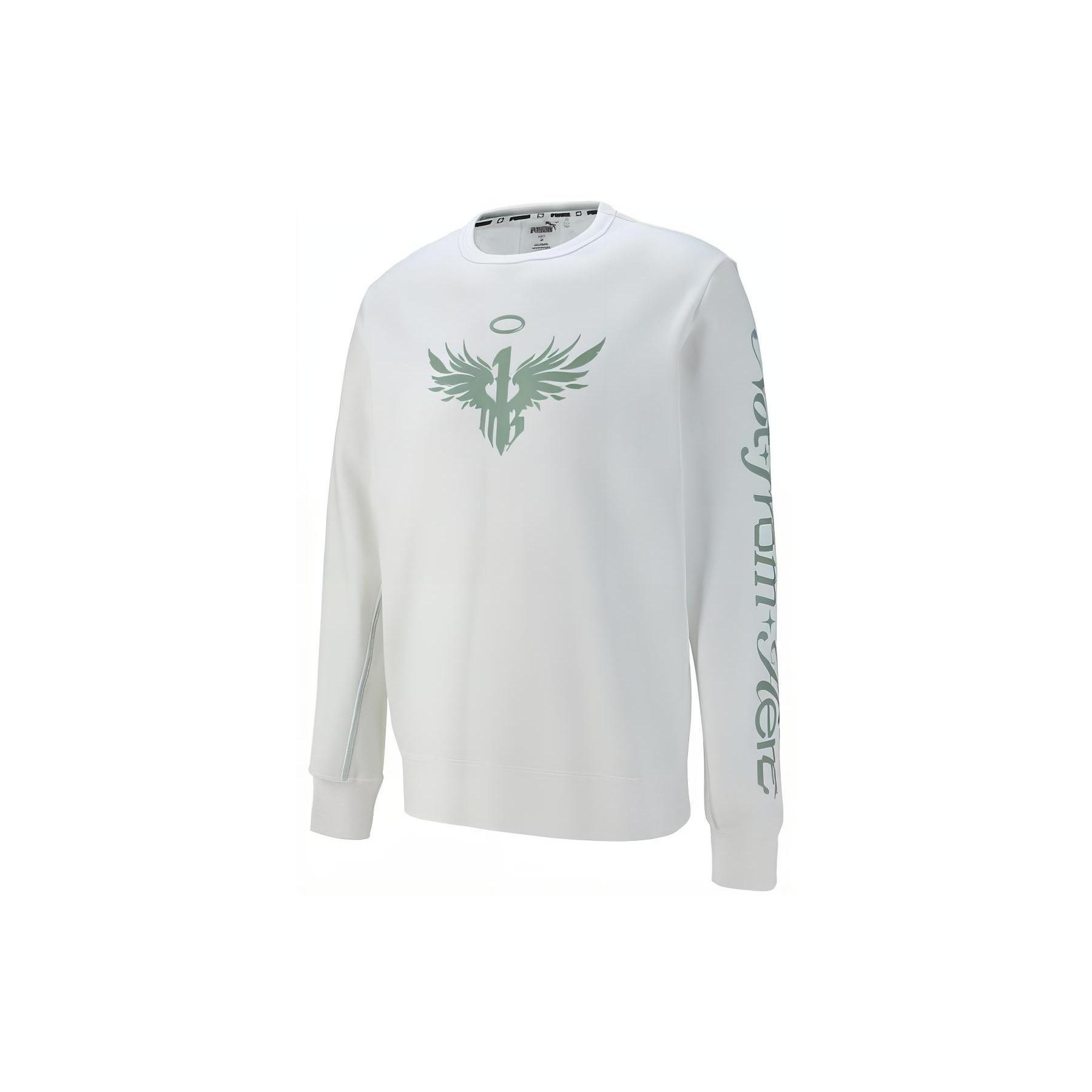 PUMA Long Sleeve Graphic T-Shirt  White  Men s 621966-02 S