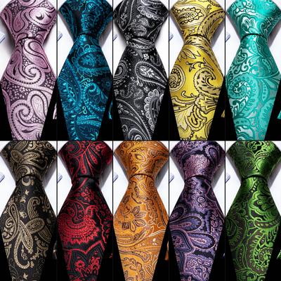 Ανδρικές γραβάτες πολυτελείας Υφαντές μεταξωτές φλοράλ γραβάτες Paisley Hanky ​​μανικετόκουμπα Σετ Επίσημες casual γραβάτες γάμου