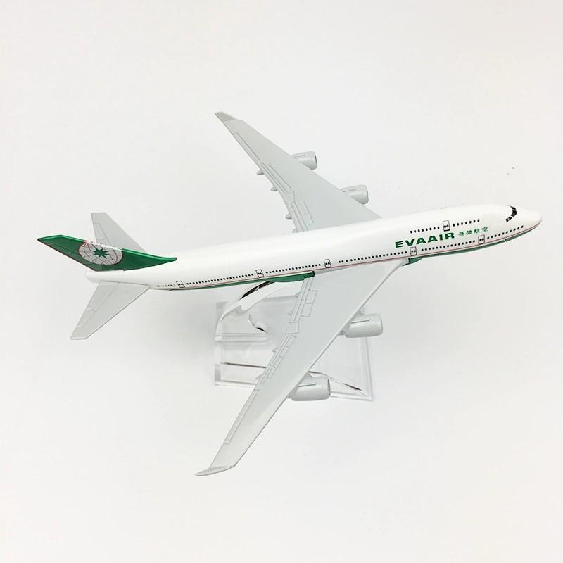 Alloy Aircraft 16cm B747 Air EVA Model Airplane 1/400 Scale 747 Metal Plane Model With Base Aviation Enthusiasts Gift