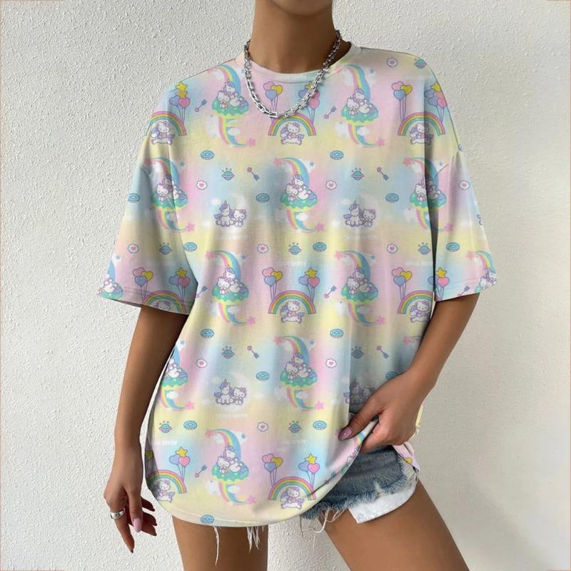 

Women s T-Shirt Fashion print T-Shirt Women s Leisure Round Neck Short Sleeve T-Shirt S