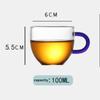 6 PCS / Coffee Cup High Borosilicate High Temperature Resistant Glass Small Cup Thickened Heat Resis