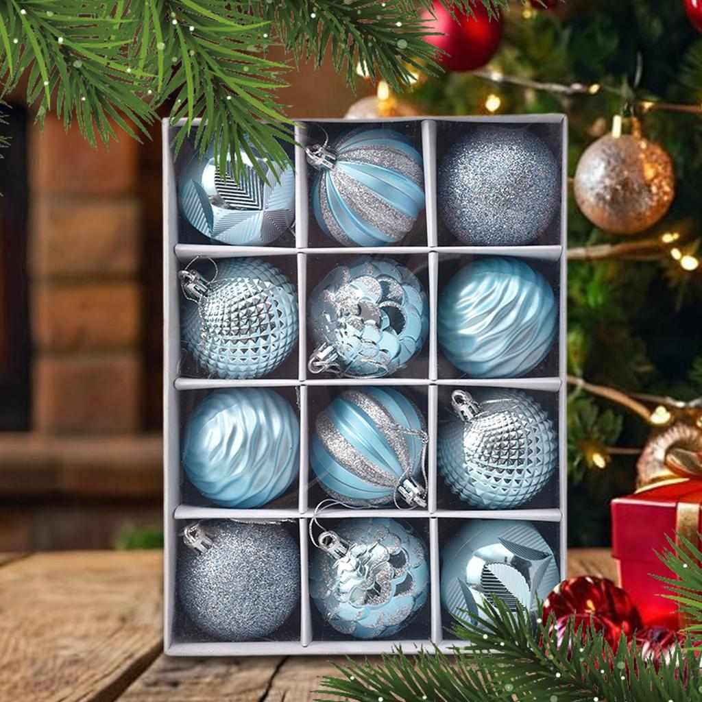 Christmas Balls Ornaments 2.36inch Shatterproof Globes 12 Pieces Christmas Ball Set For Home Dance Party Wedding Yard Indoor