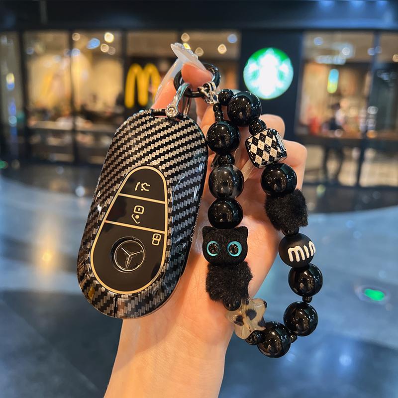 Carbon Fiber Car Key Case Cover Shell for Mercedes Benz A B C E Class GLS GLA GLK GLC CLS CLA AMG W204 W205 W212 W463 W176 ZS4