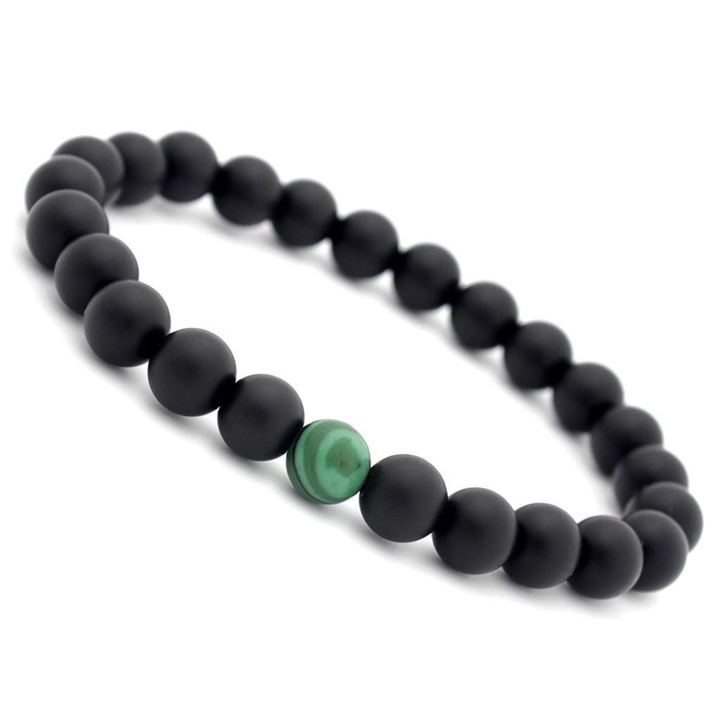 2Pcs Men Women 8mm   Chakra Beads Elastic Natural Stone Agate Bracelet
