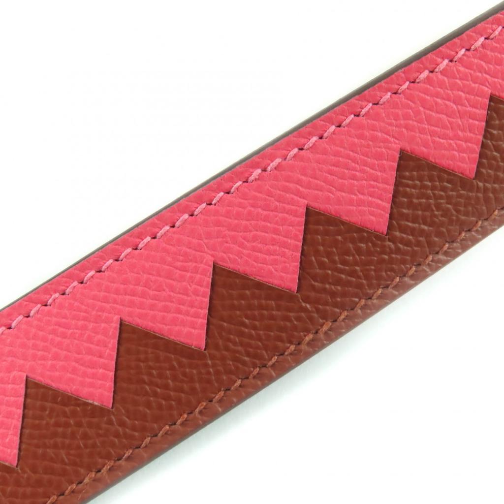 Great HERMES Shoulder Strap Bandouliere Trace Cuir Epsom Leather Women Used