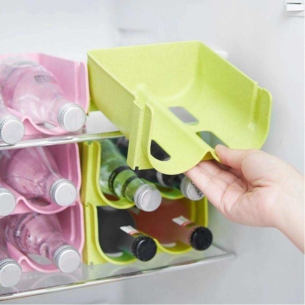 Anti-skid Refrigerator Can Beverage Rack Plastic Bottle Organizer Beer Cola Storage Holder Home