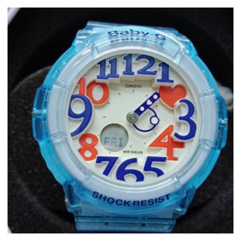 Casio BABY-G date display neon backlight quartz movement resin strap Japanese and Korean watch women's watch white dial BGA-131-2B