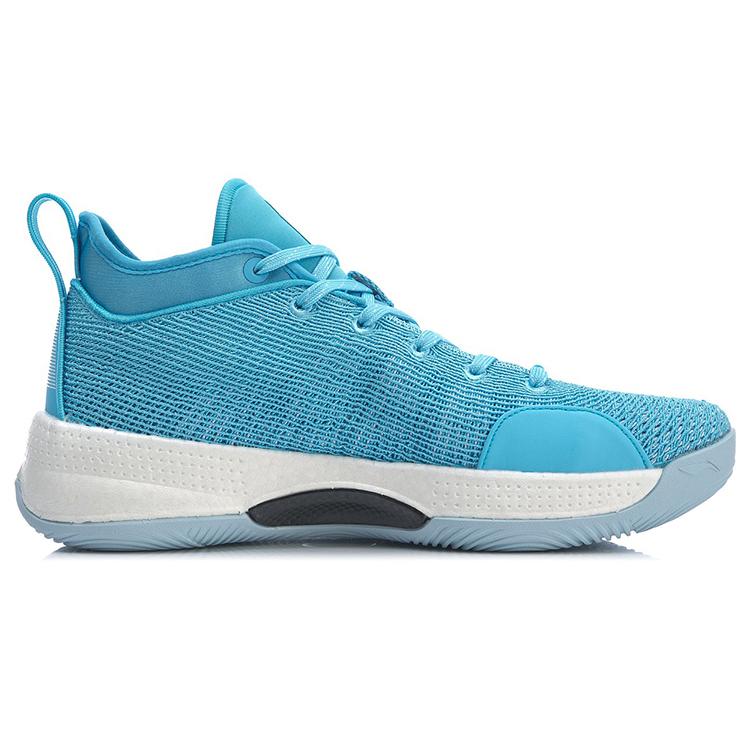 New LINING YuShuai 13 Boom Basketball Shoes Men Mid Top Blue/White ABAQ013-6