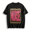 Glitter NURSE Letter Print Casual Top Nurse Themed Versatile T-Shirt Pure Cotton T-shirt