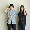 Cool Cotton Takashima Chijimi Bucket Hat for and Unisex Made In Japan Dog Gray X Solid Black [suzumen] 100% Women, Men, - Reversible, Gift, -