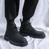 Mens Casual Party Prom Dress Platform Boots Black Trendy Autumn Winter Shoes Cowboy Genuine Leather Boot Handsome Ankle Botas