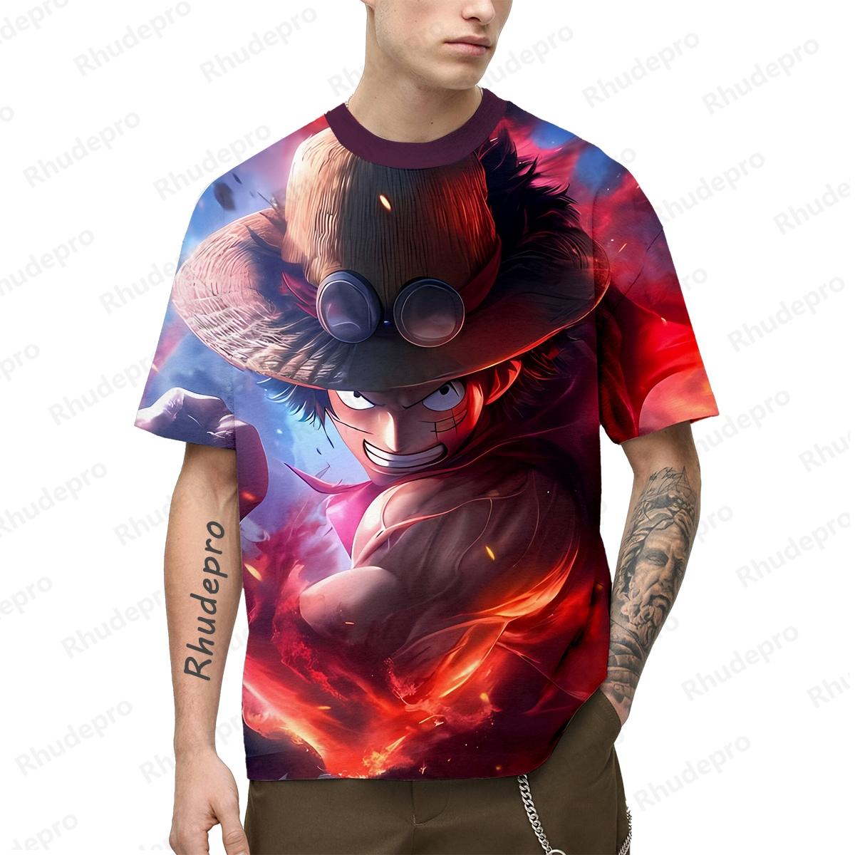 

One Piece Летняя мужская аниме-футболка с 3D-печатью для косплея, женские и детские уличные футболки, большой размер 2025 года, большие размеры 4XL