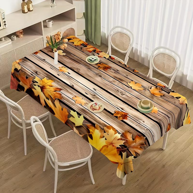 Autumn Maple Leaf Rectangle Table Cloth for Table Decor Holiday Party Waterproof Reusable Tablecloth for Tables Kitchen Dining