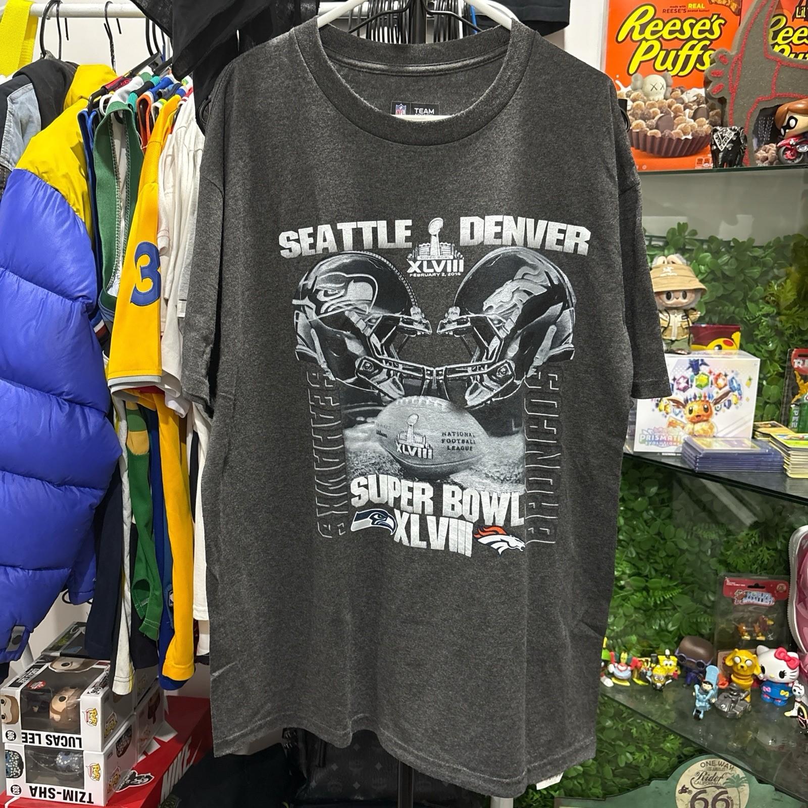 Seattle Seahawks vs Denver Broncos Super Bowl XLVIII 2014 t shirt Size L Unisex T-Shirt XXL