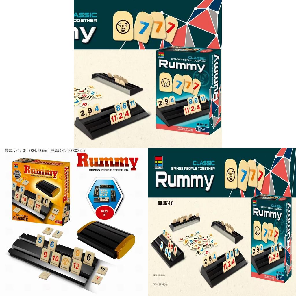 Rummy Number Card Game With Plastic Material For Family Fun And Brain Development