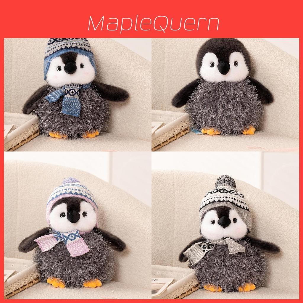 Süßes kleines Baumwoll-Pinguin-Stofftier mit Hut für Kinder, Geschenk und Sammler