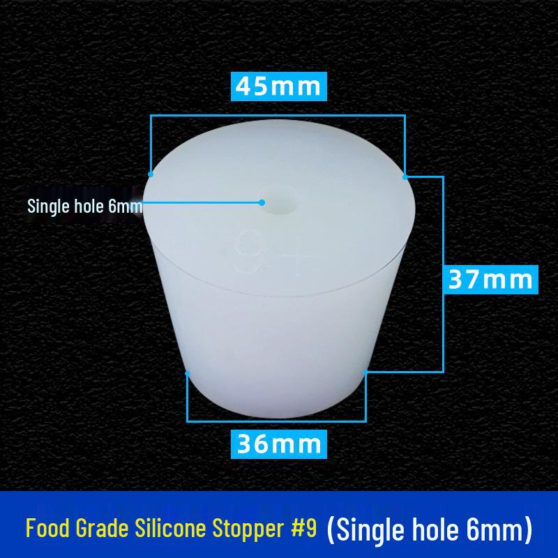 Hole-Punched Food Grade Silicone Stopper for Test Tubes, Bottles, and Water Pipes.