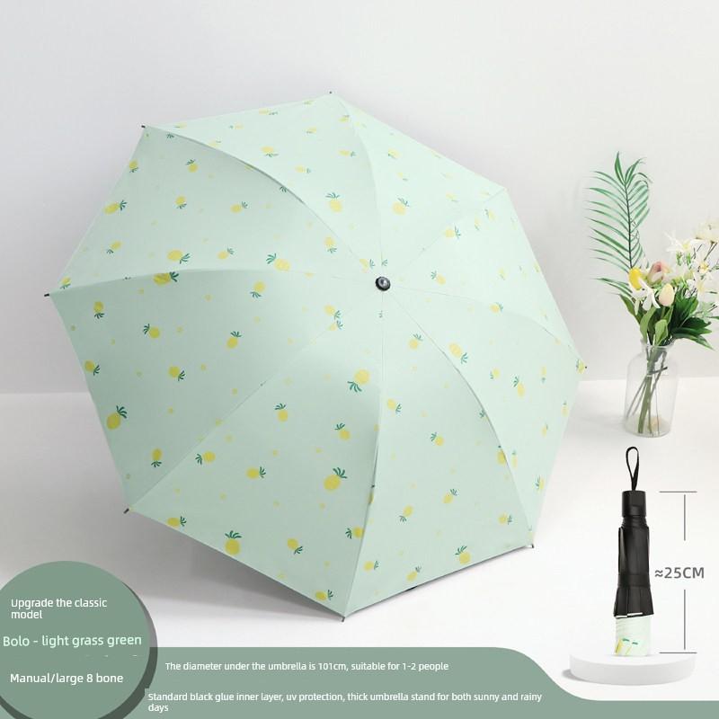 Cute Folding Umbrella for Girls with Black Coating for Sun Protection and Uv Protection, Manual and Fully Automatic, Dual-Use for Sun and Rain