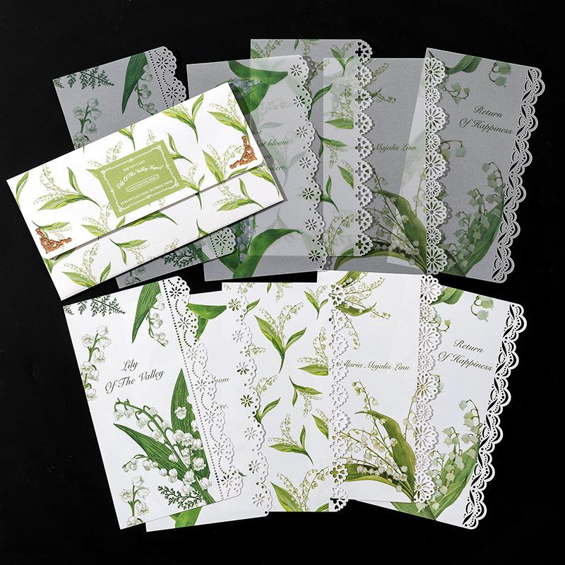 10-Sheet Long Lace Border Material Paper, Delicate Lace Edges for Journal Scrapbooking & DIY Card Making