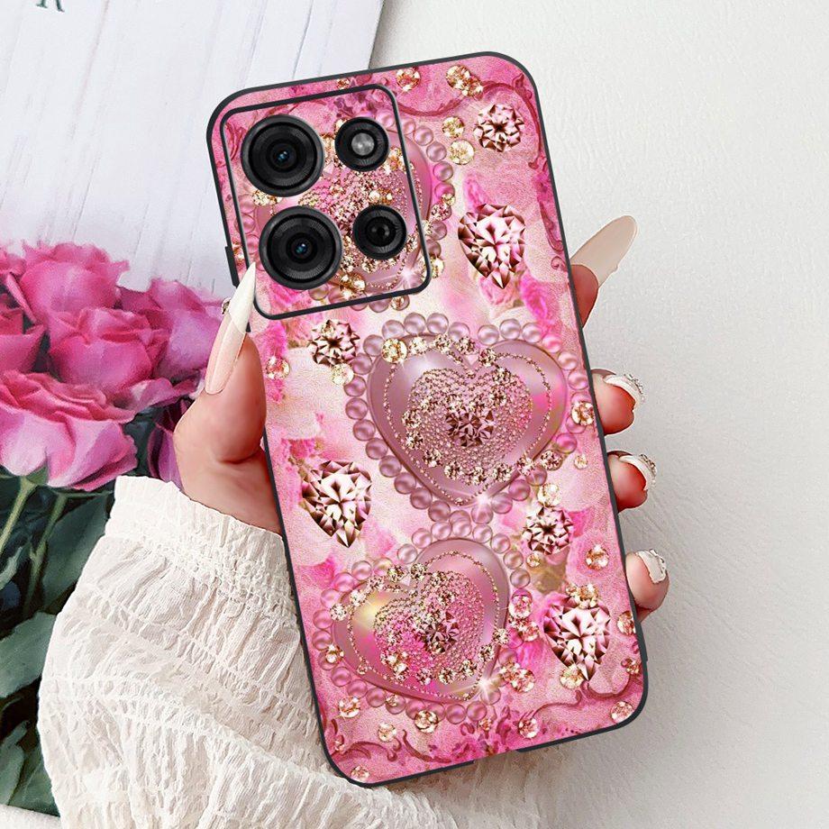 For Motorola G05 G15 Power G35 G55 G75 E15 Phone Case Back Cover Girly Fashion Flower Butterfly Paintong Soft TPU Bumper Fundas