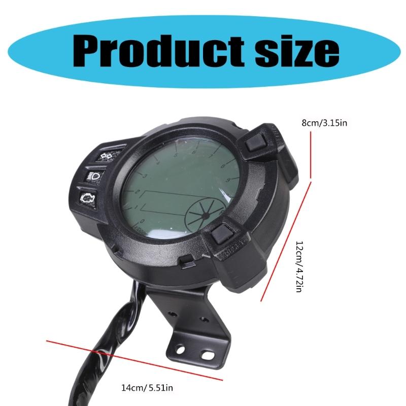 Stylish 12V Motorbike Odometer Oil Level Gauge 7 Color with Adjustable Brightness Waterproof Designs Suitable for BWS125