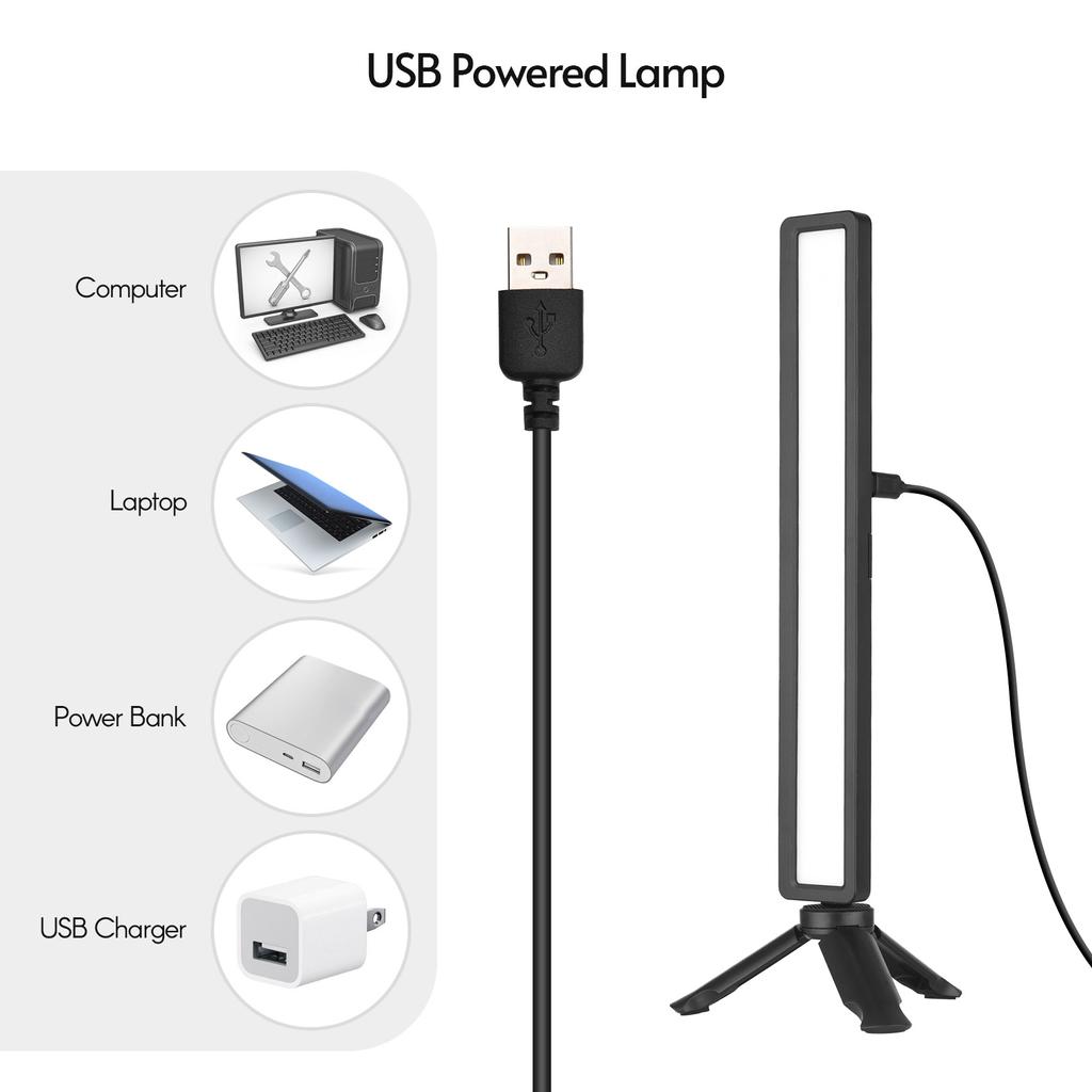 Andoer Computer Laptop Monitor Light Bar Video Conference Lighting Screen Lamp Fill In Lamps USB Powered 3 Color