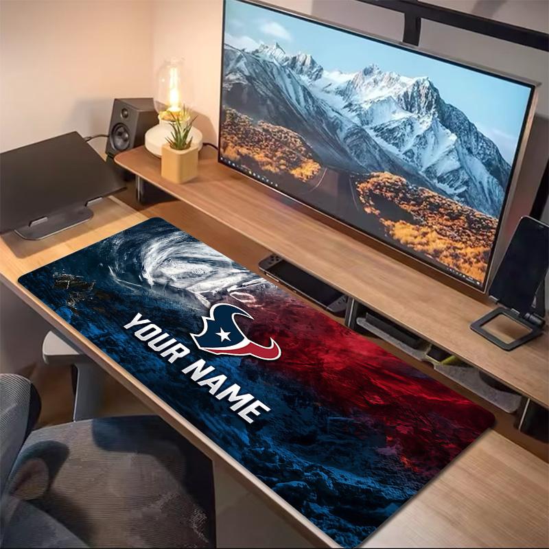 Houston Texans Druck Kissen Rutschfest Laptop Tablet Großes Mauspadd XXL Matte Mini-PC Spielmatte Mit Verriegeltem Rand